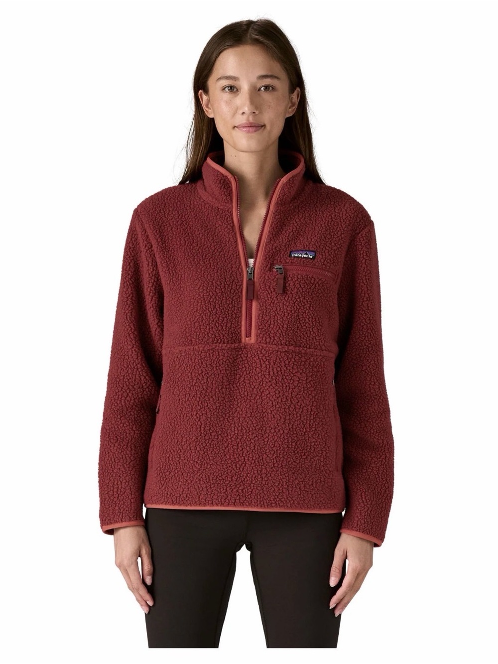 Patagonia Burgundy Sherpa Half-Zip Fleece Pullover